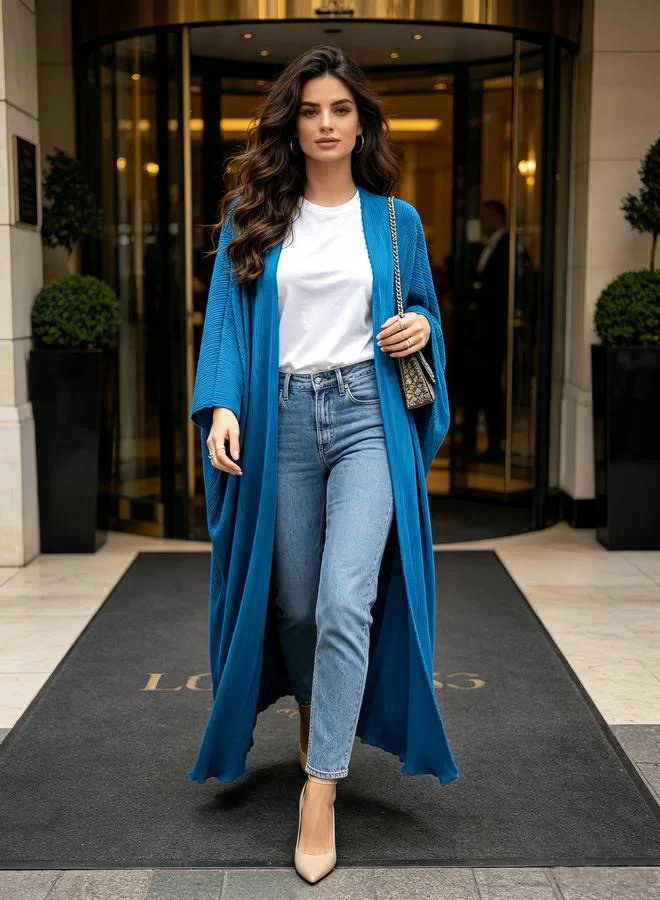 Take Two Teal Textured Abaya