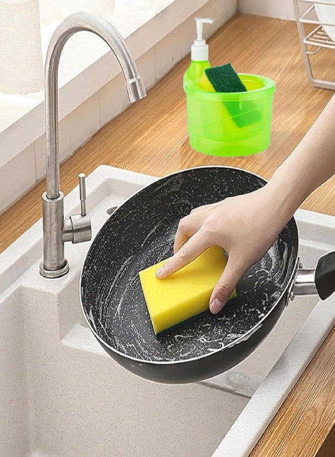 COOL INDIANS Double Layer Soap Dispenser for Bathroom Accessories Dishwasher Liquid Holder Liquid Dispenser Pump with Sponge Holder Kitchen Sink Accessories - Image 3