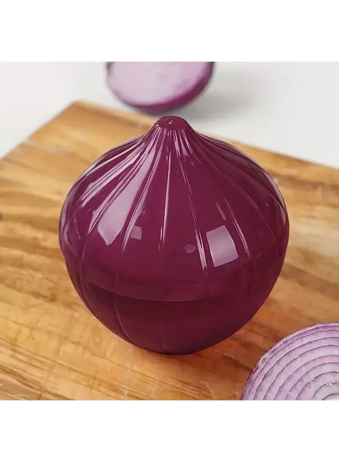 حاوية تخزين البصل الأرجواني خالية من مادة BPA غطاء محكم الإغلاق قابلة لإعادة الاستخدام صانع الخضروات من درجة غذائية - Image 4