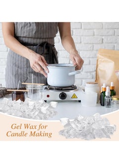 Mtlee MTLEE 6 LB Gel Wax for Candle Making, Jelly Wax Melts Clear Candle Wax Gel Candle Wax Clear Wax with Candle Wick and Wooden Candle Wick Centering Device for or Candle Making Candles Supplies  - Image 3