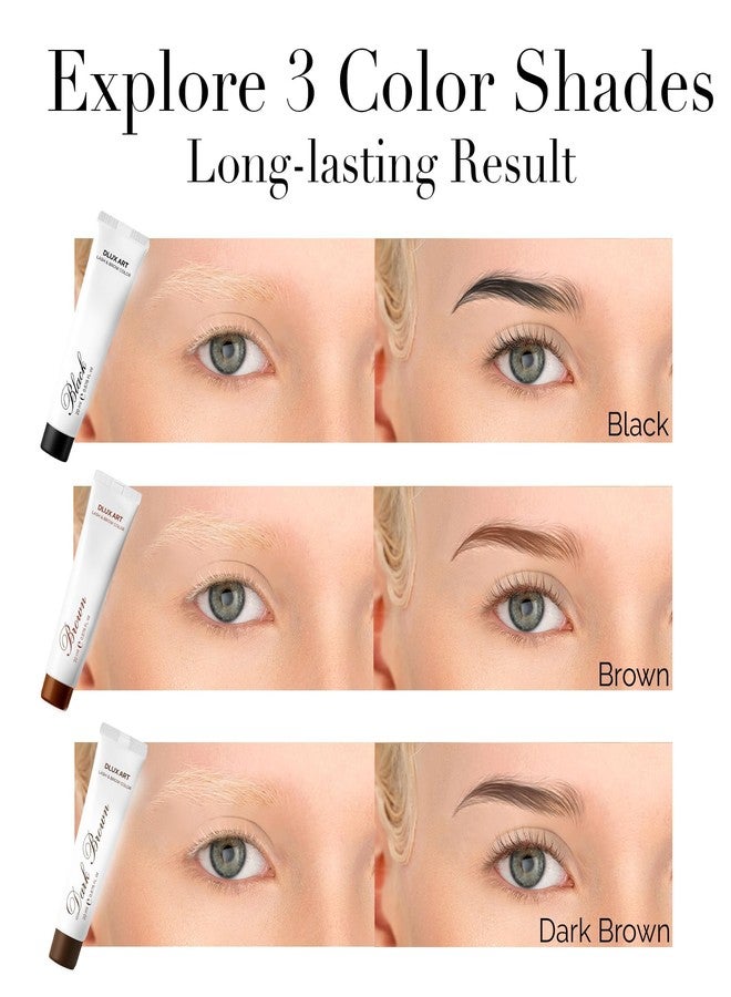 DLUX PROFESSIONAL Korean Eyebrow Color Kit Black– Professional Brow Color for Women, Eyebrow Color for Natural Looking Brows, Long-Lasting Brow Color for Salon & Home - Image 5