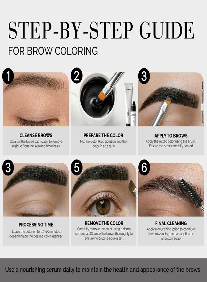 DLUX PROFESSIONAL Korean Eyebrow Color Kit Black– Professional Brow Color for Women, Eyebrow Color for Natural Looking Brows, Long-Lasting Brow Color for Salon & Home - Image 2