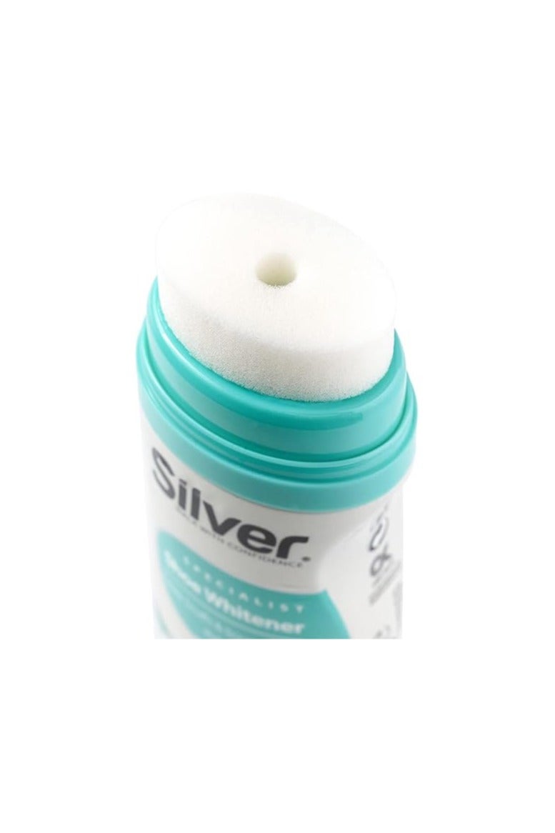 سيلفر إكسبريس ملمع أحذية مع سطح إسفنجي - ملمع أحذية سائل فوري للأحذية والأحذية الطويلة والمزيد - 75 مل، أبيض - Image 2