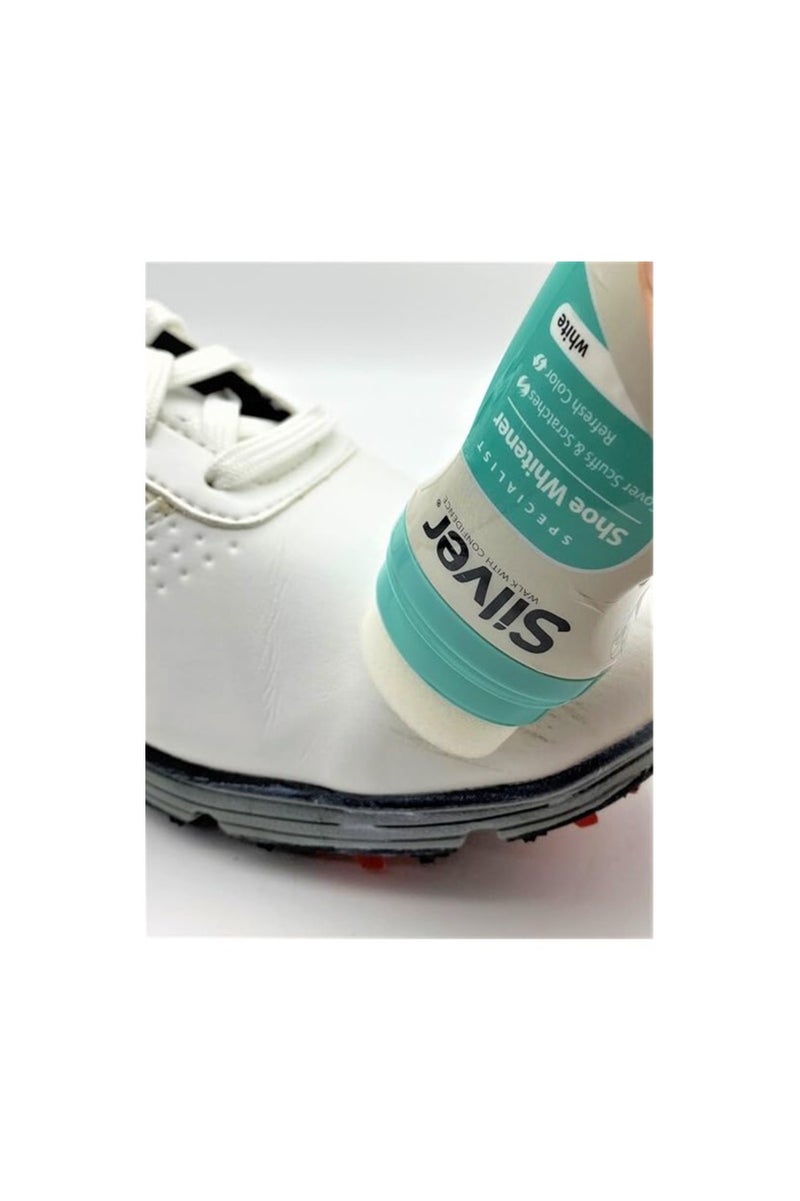 سيلفر إكسبريس ملمع أحذية مع سطح إسفنجي - ملمع أحذية سائل فوري للأحذية والأحذية الطويلة والمزيد - 75 مل، أبيض - Image 4