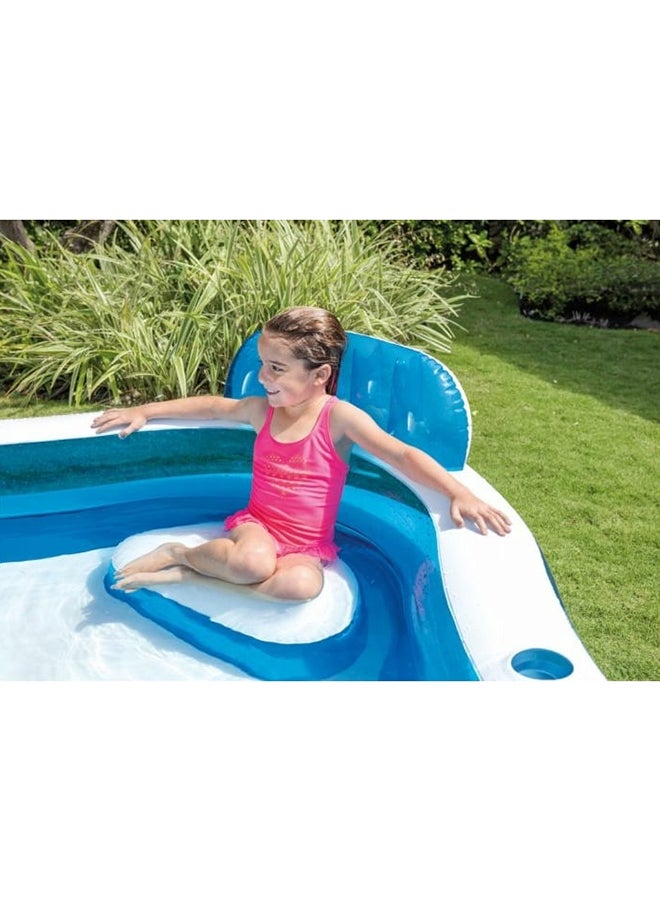 INTEX Swim Center Family Lounge Inflatable Foldable Portable Lightweight Swimming Pool 229x229x66cm - Image 4