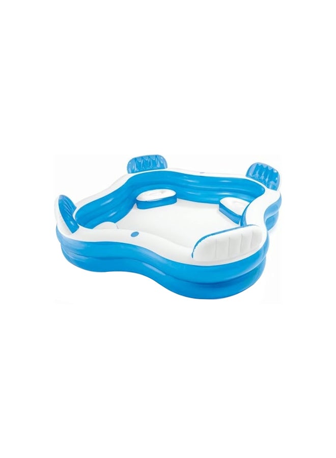 INTEX Swim Center Family Lounge Inflatable Foldable Portable Lightweight Swimming Pool 229x229x66cm - Image 1