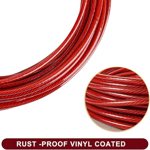 RK Trends 20 Meter Vinyl Coated Stainless Steel Tie Out Cable in with AntiRust Buckles | Load 60KG | Heavy Duty Rope for Blankets Curtains Camping Gardening Pets Outdoor Use - Image 4