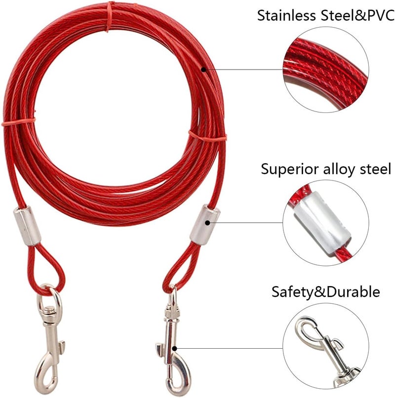 RK Trends 20 Meter Vinyl Coated Stainless Steel Tie Out Cable in with AntiRust Buckles | Load 60KG | Heavy Duty Rope for Blankets Curtains Camping Gardening Pets Outdoor Use - Image 2