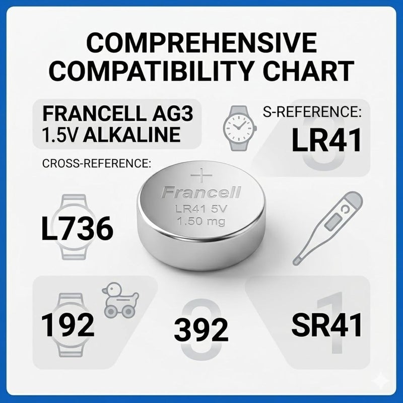 Hasanat Essentials LR44/LR41 AG3 1.5V Alkaline Button Cell Battery - 10 Pieces Pack - Image 3