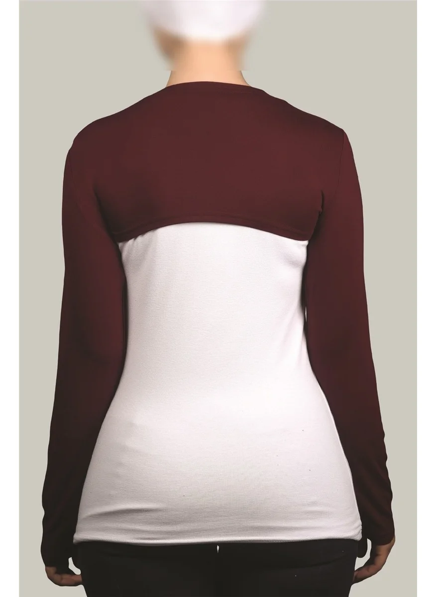 Altobeh Long Sleeve Hijab Bolero - Claret Red