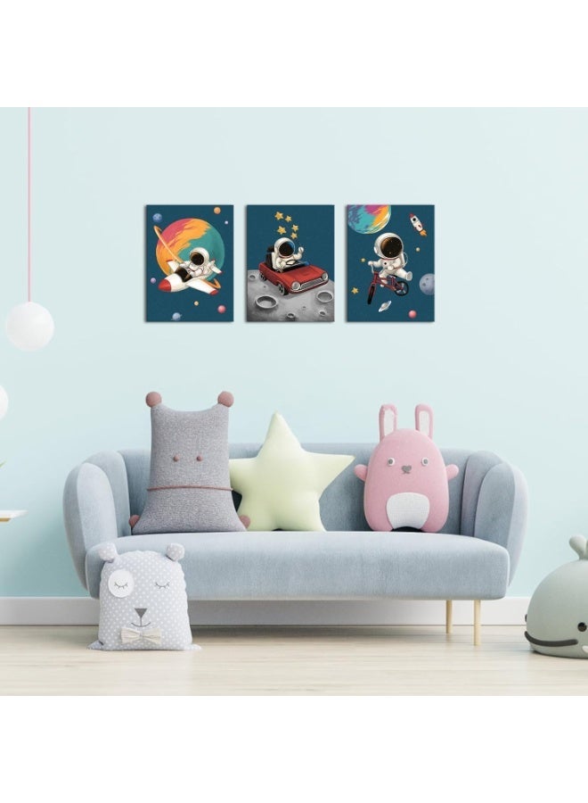 موان تابلوه حائط اطفال 3 قطع 30×40 سم لكل قطعة - سمك 30 مم - طباعة ديجيتال بطبقة UV - لاصق ذاتي سهل التركيب- خامات امنه - Image 2