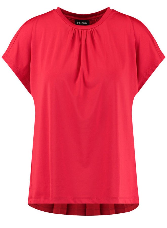 Short sleeve top with pleats on the back