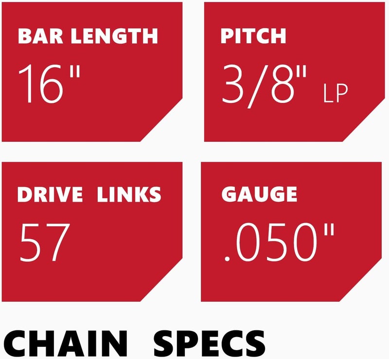 KAKEI Echo Chainsaw Chain 16 Inch 3/8" LP Pitch .050" Gauge 57 Drive Links- 91PX57CQ/ 91VG57CQ Fits Echo CS-3510/352/3400/400, Worx WG300,WG303 - S57 (3 Chains) - Semi Chisel - Image 3