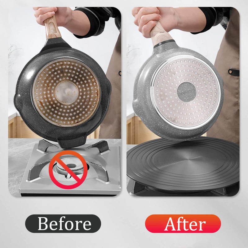 WUWEOT Gas Stove Diffuser Set of 2, 9.3'' & 11'' Range Heat Diffuser Plate, Aluminum Gas Reducer Flame Guard Simmer Ring Plate, Round Fast Defrosting Tray, Protects Pot Cookware Accessories - Image 5