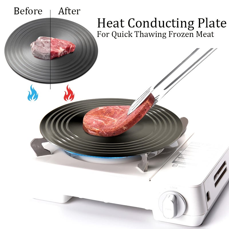 WUWEOT Gas Stove Diffuser Set of 2, 9.3'' & 11'' Range Heat Diffuser Plate, Aluminum Gas Reducer Flame Guard Simmer Ring Plate, Round Fast Defrosting Tray, Protects Pot Cookware Accessories - Image 4