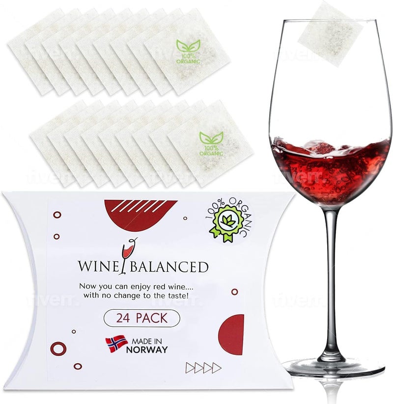 Wine Balanced Norway's Secret! Wine Filter! | No More Wine Drops or Wands! Sulfite And Histamines Remover (24 Pack) - All Natural Wine Purifier Filter for Wine Drinker & Wine Lover - Image 1