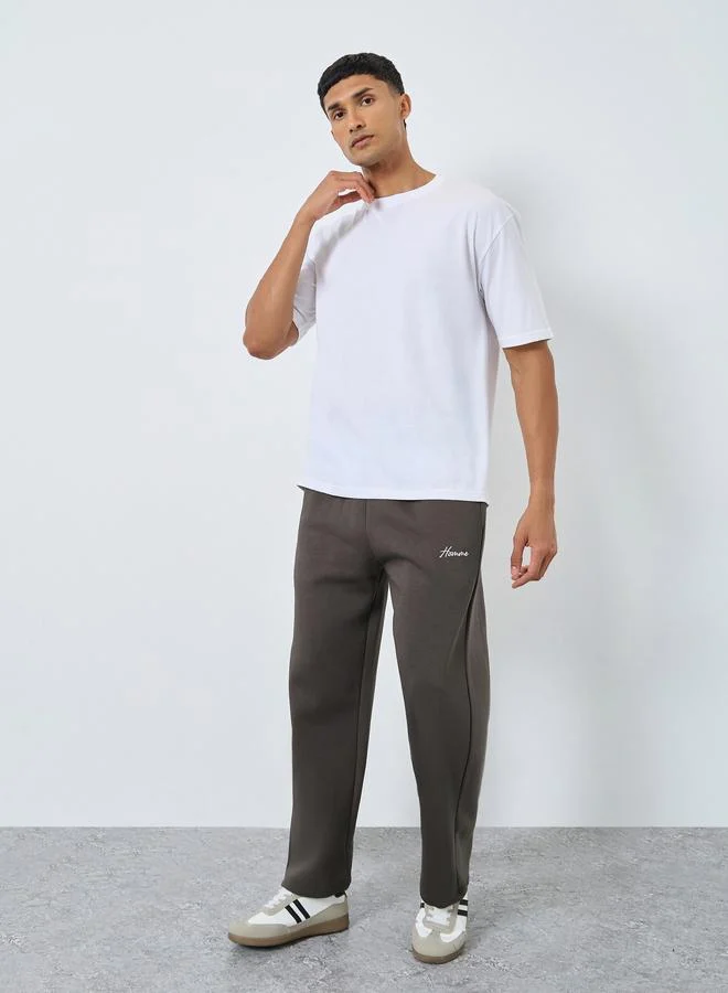 Styli Brown Relaxed Open Hem Jogger
