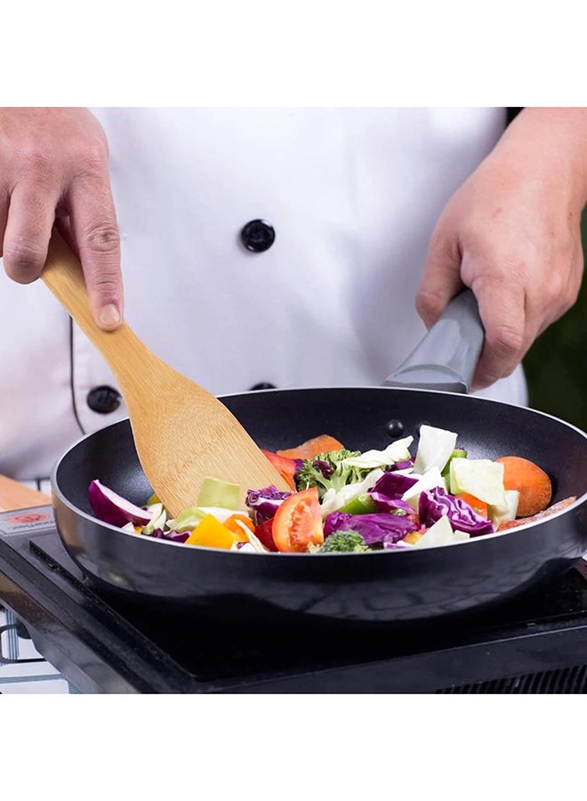 Home Pro Bamboo Spoons With Holder For Cooking (Set Of 4 Pcs) Non Stick Bamboo Spatulas Natural & Lightweight Cooking Spatula Set - Image 5