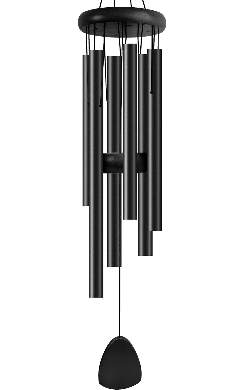 Bursvik Large Aluminium Wind Chimes 37 Inches to Create a Zen Atmosphere Suitable for Outdoor, Garden, Patio Decoration. Classic Wind Chimes with Wind Catcher as a Gift for Unisex(Whole Black) - Image 1