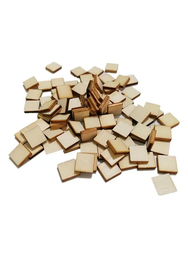 200 Pcs 10mm Natural Wood Square Cutouts for DIY Crafts and Painting - Image 1