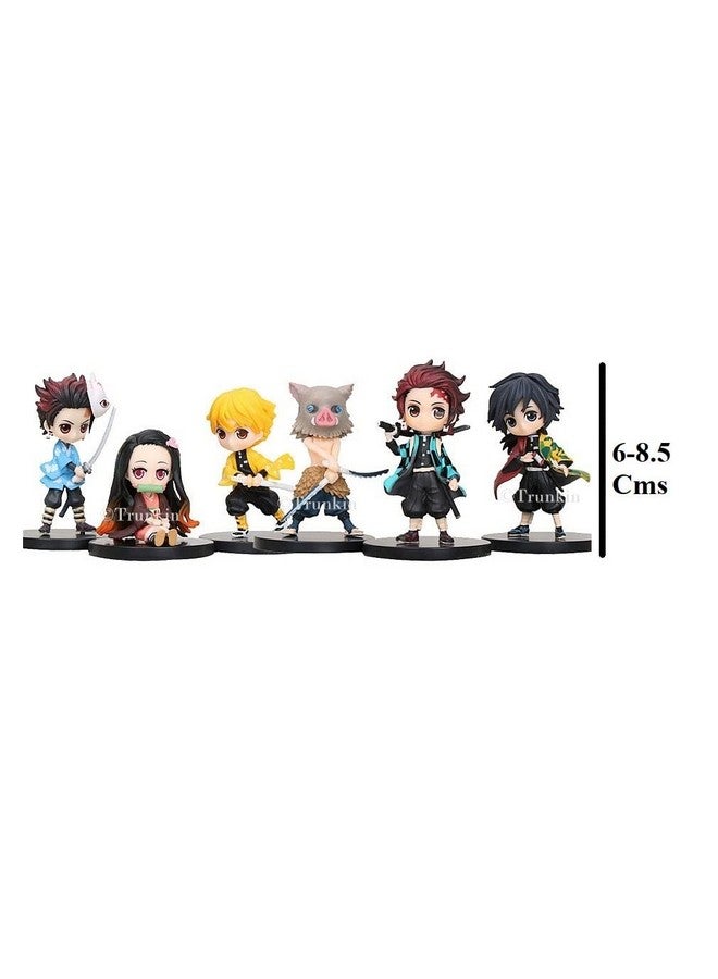 Trunkin Trunkin Set B Demon Slayer Sitting Nezuko Tanjirou Zenitsu Giyuu Inosuke Action Figures Anime Kimetsu no Yaiba Figurine Toy 6-Piece Set Figurines cake topper  - Image 4