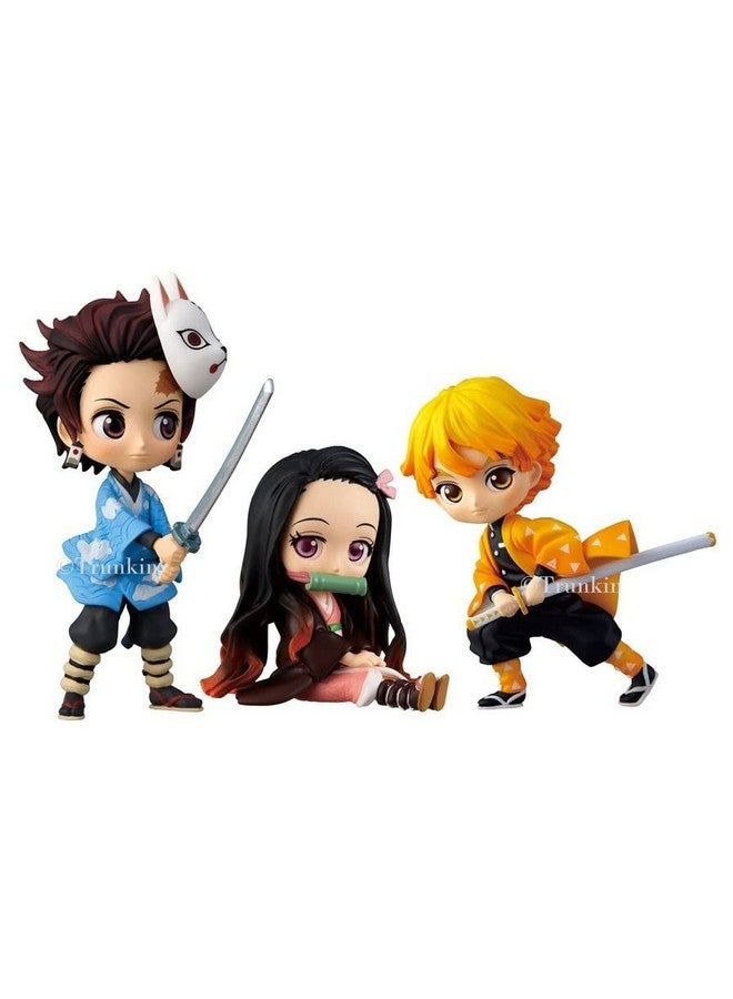 Trunkin Trunkin Set B Demon Slayer Sitting Nezuko Tanjirou Zenitsu Giyuu Inosuke Action Figures Anime Kimetsu no Yaiba Figurine Toy 6-Piece Set Figurines cake topper  - Image 5