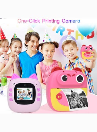Toyland Kids Instant Print Camera - DB-3116 Thermal Print Camera with 3 Print Rolls & 5 Color Pens - Black & White Inkless Digital Photo Printer Toy - Assorted Colors - view 3