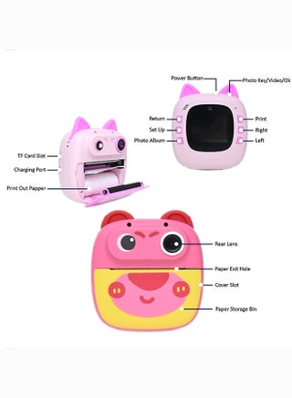 Toyland Kids Instant Print Camera - DB-3116 Thermal Print Camera with 3 Print Rolls & 5 Color Pens - Black & White Inkless Digital Photo Printer Toy - Assorted Colors - view 4