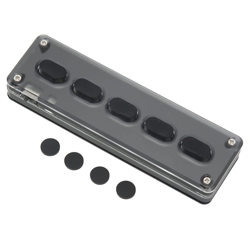 لوحة مفاتيح صغيرة قابلة للبرمجة بخمسة مفاتيح باللون الأسود مع تخزين مدمج لأجهزة الكمبيوتر المكتبية - Image 5