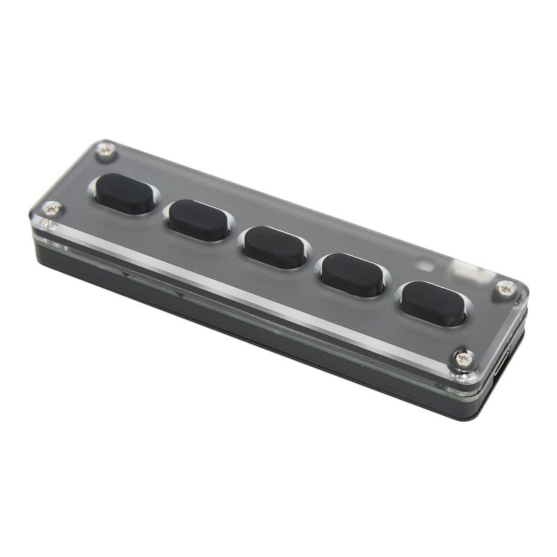 لوحة مفاتيح صغيرة قابلة للبرمجة بخمسة مفاتيح باللون الأسود مع تخزين مدمج لأجهزة الكمبيوتر المكتبية - Image 3