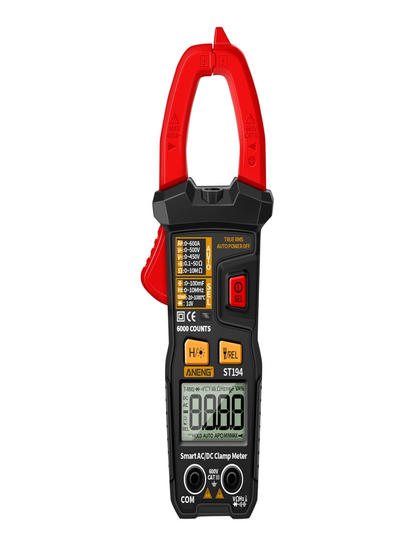 ANENG ST194 6000 Counts Digital Clamp Meter True RMS Current Tester NCV Universal Meter DC/AC Voltmeter AC/DC Amp Meter Clamp-type Multimeter Automatic Integrated Smart Clamp Current Meter Tester - Image 1