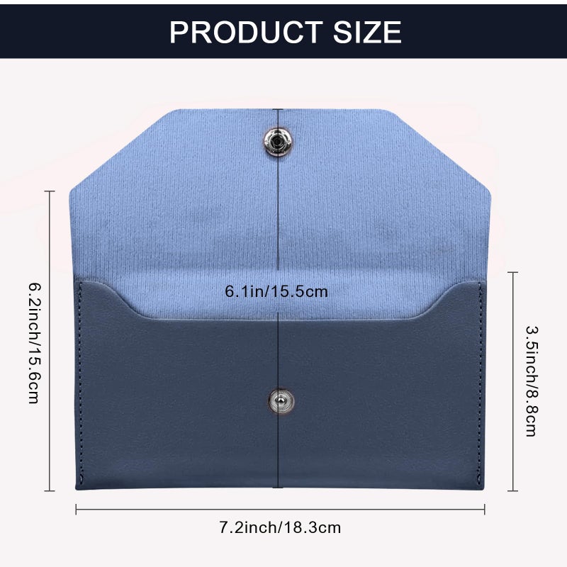 Nolcha Pu Leather Cash Envelope Wallet for Women - Reusable Cash Stuffing Wallet, Budgeting Companion (Dark-Blue) - Image 2