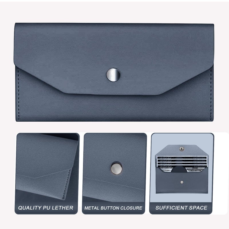 Nolcha Pu Leather Cash Envelope Wallet for Women - Reusable Cash Stuffing Wallet, Budgeting Companion (Dark-Blue) - Image 3