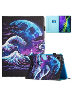 Case Cover For iPad Pro 11 2022 / Air 10.9 2022 Colored Drawing Stitching Leather Tablet Smart Case Sea Wave