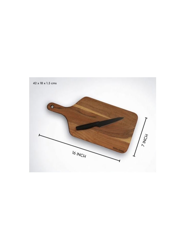 Raxoom Wooden Cutting Board/Chopping Board/Serving Board, Platter for Vegetables, Fruits, Cheese and Charcuterie | Acacia Wood | 42 x 18 x 1.5 cms - Image 2