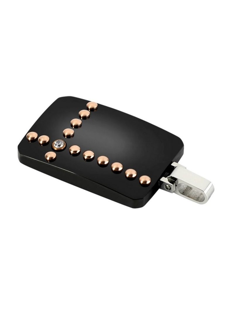 Elementesse Zircon, Black and Rose Gold Plating Steel Pendant With Chain For Mens - Image 3