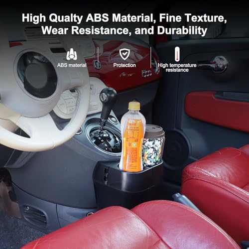 HAPPYHORSE Car Center Console Cup Holder Storage Expander Compatible with Fiat 500 2007-2015 Central Control Gear Shift Water Cup Holder Expander Storage Box Organizer Accessories - Image 3