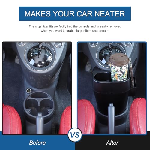 HAPPYHORSE Car Center Console Cup Holder Storage Expander Compatible with Fiat 500 2007-2015 Central Control Gear Shift Water Cup Holder Expander Storage Box Organizer Accessories - Image 5