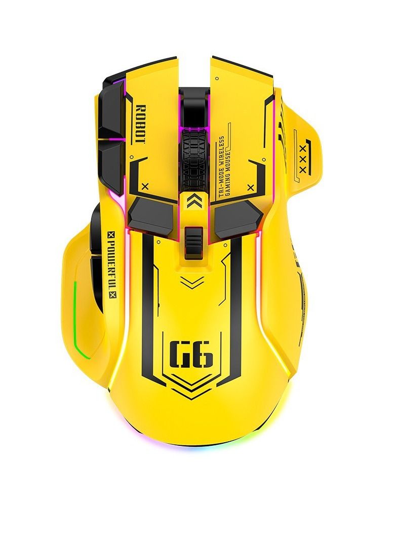 G6 Wireless Bluetooth Wired Three Modes Connection Mouse Glow Daily Work Game Desktop Computer Notebook Mechanical Mouse - Image 1