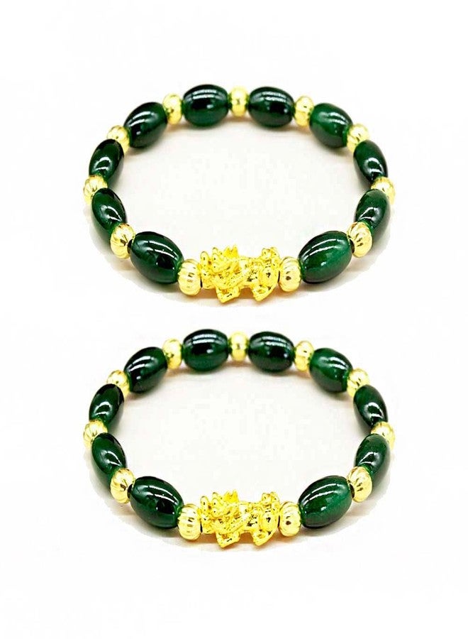 INENIMARTJ Pi Xiu Bracelet Feng Shui Black Obsidian Wealth Bracelets, Adjustable Elastic Band Mantra Amulet Bracelet for Women Men (BB) - Image 1