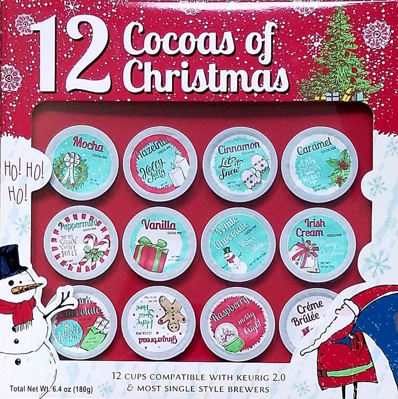 12 Cocoas of Christmas - 12 K Cups - Premium Holiday Cocoa - Gift Set - Image 1