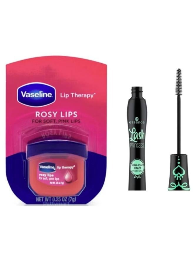 Vaseline Lip Therapy Moisturizer - Rosy Lips with Lash Princess Mascara - Image 1