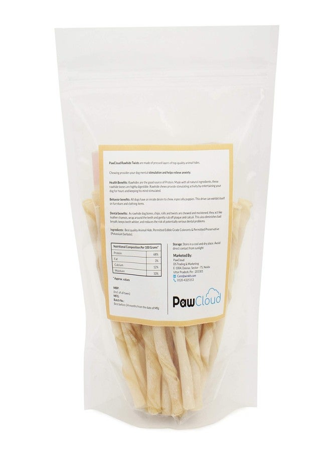 PawCloud Rawhide Twists Dog Chew Sticks, Twisted White Dog Treat, 400 Gm - Image 4
