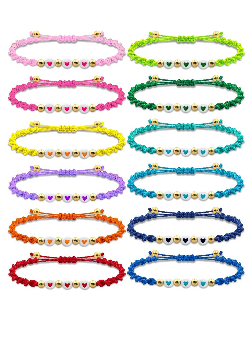 12Pcs Summer Beach Surfer Wave Bracelets Adjustable Handmade Waterproof Braided String Beaded Anklets Starfish Turtle Infinity Ankle Bracelet for Women Girls Boho Jewelry for Summer - Image 1