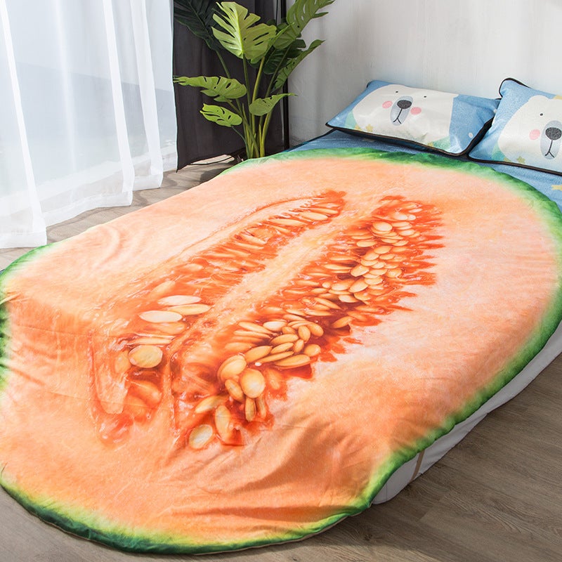 Simulation Hami Melon Creative Alien Summer Cool Cartoon Washing Summer Blanket Office Lunch Break Blanket - Image 4