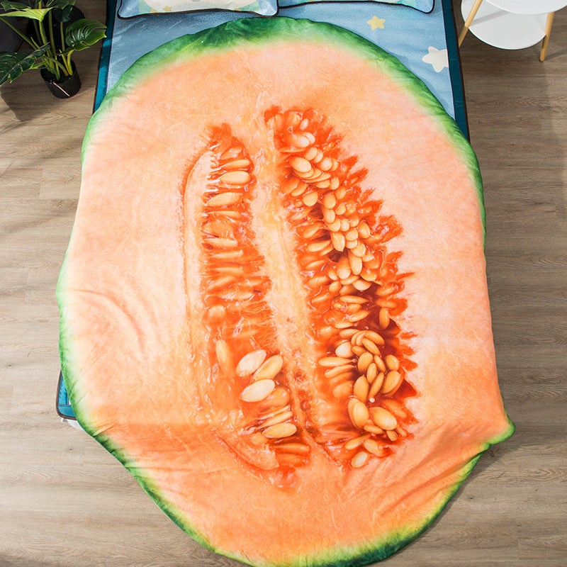 Simulation Hami Melon Creative Alien Summer Cool Cartoon Washing Summer Blanket Office Lunch Break Blanket - Image 2