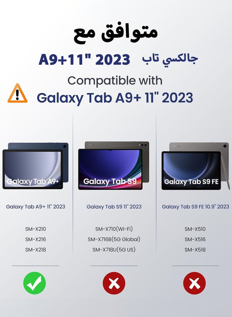 XnYao Case for Galaxy Tab A9+/A9 Plus 11 inch , Slim Stand Protective Smart Cover for Tab A9 Plus Tablet (SM-X210/X216/X218),Auto Wake/Sleep, Black - Image 2