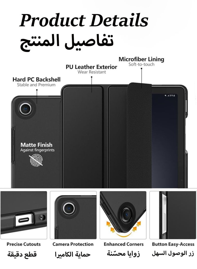 XnYao Case for Galaxy Tab A9+/A9 Plus 11 inch , Slim Stand Protective Smart Cover for Tab A9 Plus Tablet (SM-X210/X216/X218),Auto Wake/Sleep, Black - Image 5