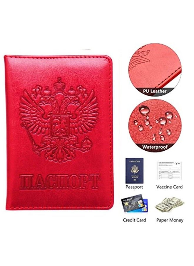We Happy Travel Passport ID Card Wallet Holder Cover RFID Blocking Leather Purse Case Russia  - Image 4
