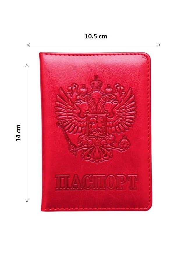 We Happy Travel Passport ID Card Wallet Holder Cover RFID Blocking Leather Purse Case Russia  - Image 2